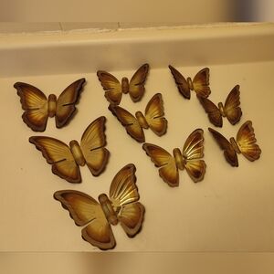 9 Vintage Brass Butterfly Wall Hangings Wall Art